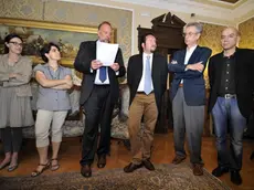 Foto BRUNI TRieste 10 06 2011 la nuova giunta del Sindaco Cosolini:Cosolini,Marchigiani,Martini,Edera,laureni e Omero