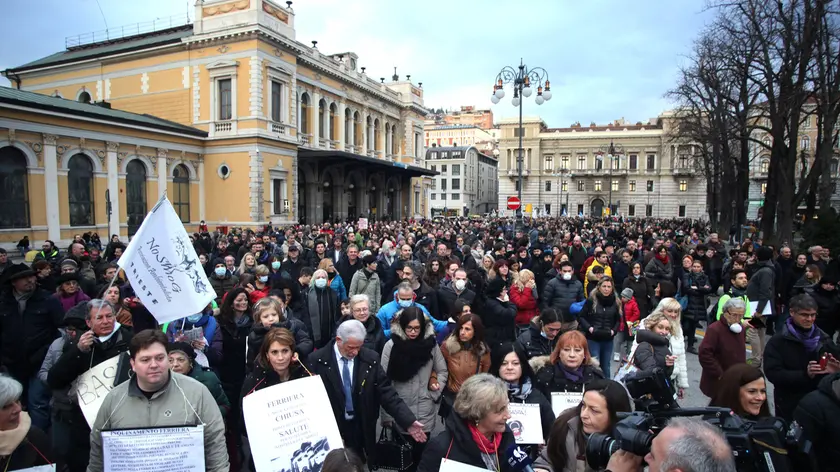 La manifestazione contro la Ferriera tenuta lo scorso gennaio