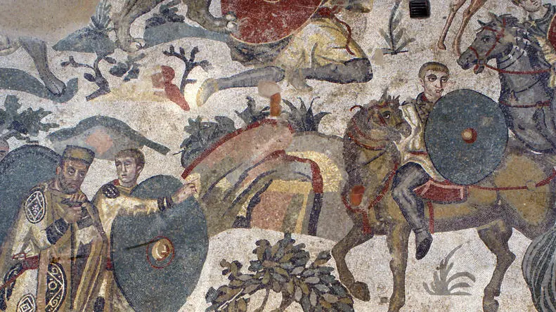 Italy, Sicily, Piazza Armerina, mosaics of the roman villa of Casale, 3rd century