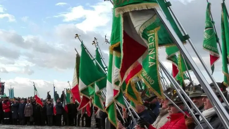 La cerimonia del Giorno del Ricordo alla foiba di Basovizza, Trieste, 10 febbraio 2016..ANSA/Francesco De Filippo