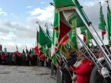 La cerimonia del Giorno del Ricordo alla foiba di Basovizza, Trieste, 10 febbraio 2016..ANSA/Francesco De Filippo