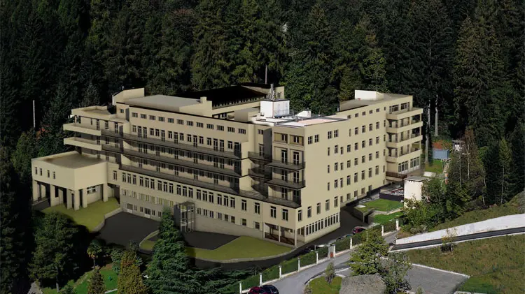 L’esterno di “Cof Lanzo hospital” in alta valle d’Intelvi