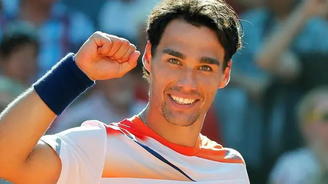 Fabio Fognini of Italy celebrates after winning against Federico Delbonis of Argentina in the final of ATP-tournament in Hamburg, Germany, 21 July 2013. ANSA/AXEL HEIMKEN