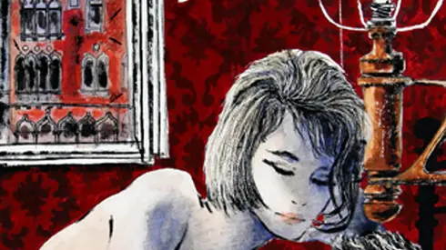 20060413 - MILANO - SPE : MOSTRE: CREPAX ANNI '60, ANCORA NON C'ERA VALENTINA. RASSEGNA A MILANO SUL DISEGNATORE E SUOI DISEGNI 1960-65. Una delle immagini esposte nella mostra "Il sogno degli anni '60" di Guido Crepax a Milano. Prima ancora di divenire famoso con il personaggio di ''Valentina'', il disegnatore di fumetti Guido Crepax (Milano 1933-2003) ebbe un'intensa attivita', che viene ora ripercorsa in una mostra inaugurata oggi nello Spazio Mazzetta, dove rimarra' fino al 2 luglio. Sono esposti oltre 60 tra disegni a colori e in bianco e nero, a volte completati da collage, degli anni tra il 1960 ed il 1965, di cui Crepax seppe interpretare le pulsioni. Illustrano racconti e rubriche pubblicate su ''Novella'', il settimanale femminile di narrativa e attualita' piu' letto di quegli anni. I disegni raccontano il sogno degli anni '60 e la Milano dell'epoca. ANSA / PAL