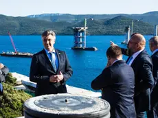 Andrej Plenković in visita al cantiere di Sabbioncello: la struttura del ponte è ormai ben visibile foto vecernji.hr