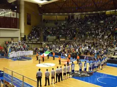 Il palaRubini gremito in occasione di una partita della nazionale di basket