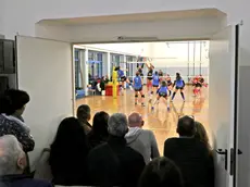 Match di volley nella palestra della scuola Rossetti nell’era pre-Covi