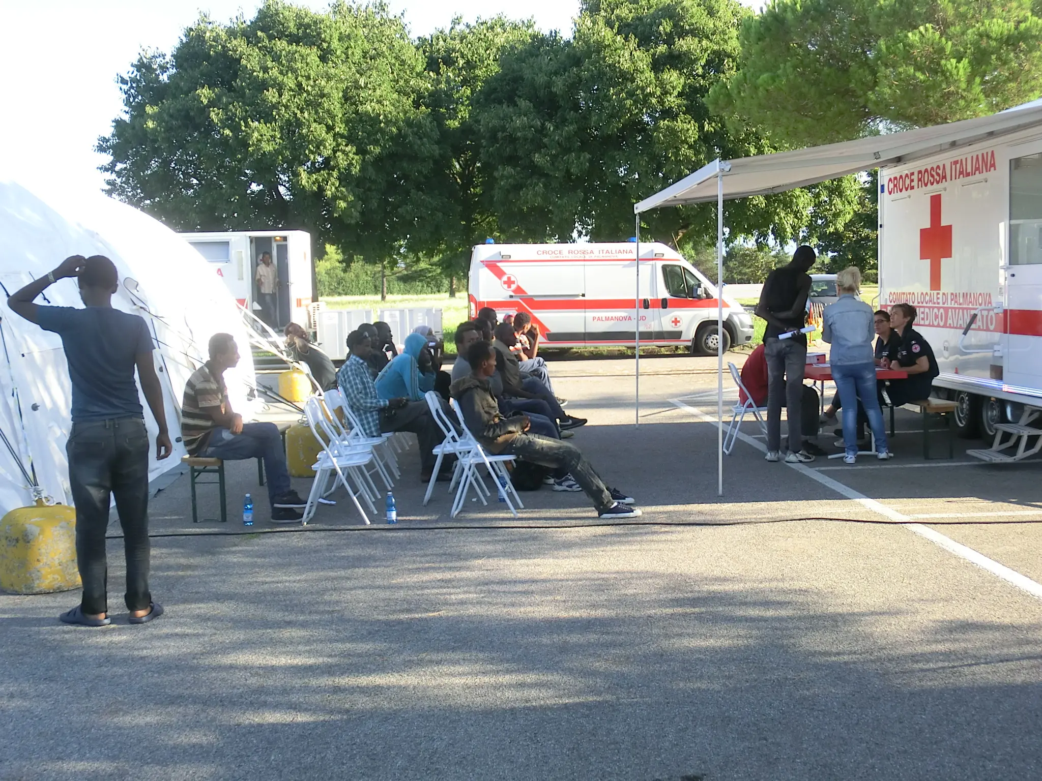 Un'altra immagine del centro di accoglienza di Palmanova