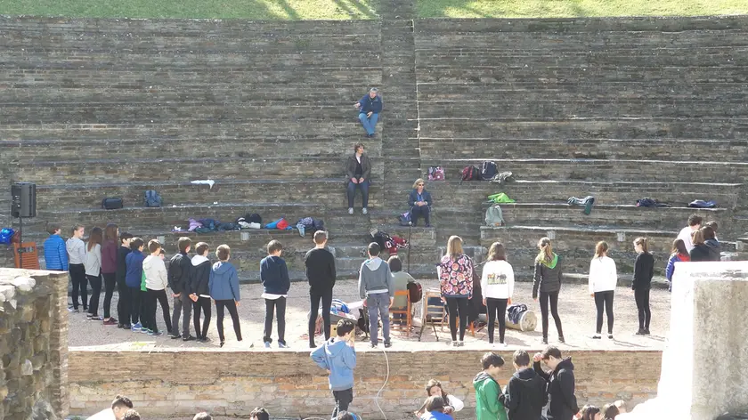 Le prove dei ragazzi della Corsi su "Le metamorfosi" (foto Lasorte)