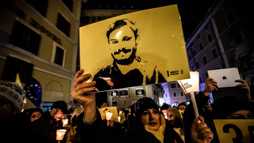 25/01/2019 Roma,Fiaccolata organizzata da Amnesty International a tre anni dalla scomparsa di Giulio Regeni