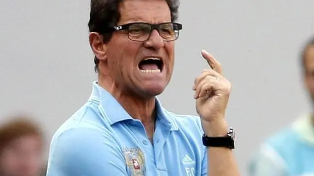 epa04242596 Russia's head coach Fabio Capello reacts during the international friendly soccer match between Russia and Morocco in Moscow, Russia, 06 June 2014. The Russian team prepares for the FIFA World Cup 2014 which takes place in Brazil from 12 June until 13 July. EPA/YURI KOCHETKOV