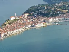 Una veduta aerea del golfo di Pirano