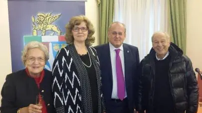 Didi Pasquali, sulla sinistra, con il sindaco Ziberna e il compianto ex sindaco Romoli in una foto di alcuni anni fa