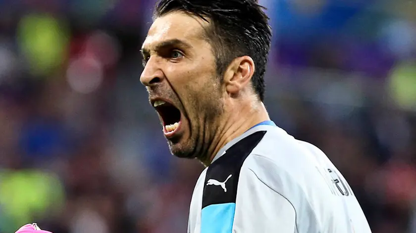 13.06.16, Lyon, UEFA EURO 2016 - BELGIO ITALIA-Esultanza gol 1-o Emanuele Giaccherini, Gianluigi Buffon