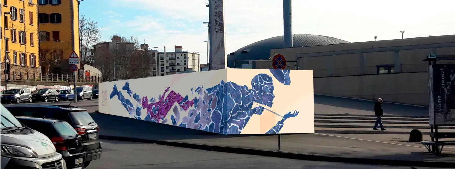 Un altro rendering del murales in via Valmaura