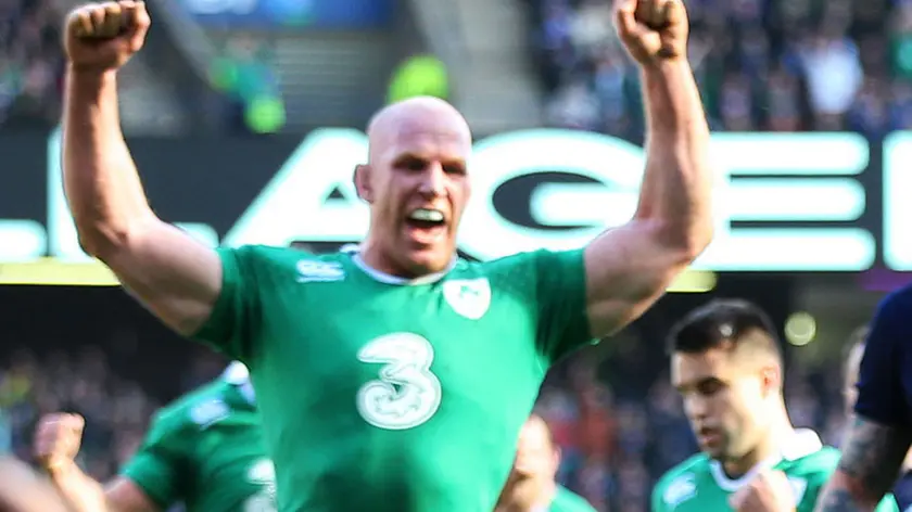 Ireland's Sean O'Brien scores a try during the 2015 RBS Six Nations match at the BT Murrayfield Stadium, Edinburgh. PRESS ASSOCIATION Photo. Picture date: Saturday March 21, 2015. See PA story RUGBYU Scotland. Photo credit should read: Lynne Cameron/PA Wire