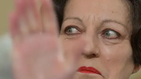 13 Oct 2013, Rhineland, Germany --- The Nobel Prize laureate in literature Herta Mueller at the awarding of the Peace Prize of the German Book Trade in Frankfurt/Main, Germany, 13 October 2013. Photo: ARNE DEDERT --- Image by © Arne Dedert/dpa/Corbis