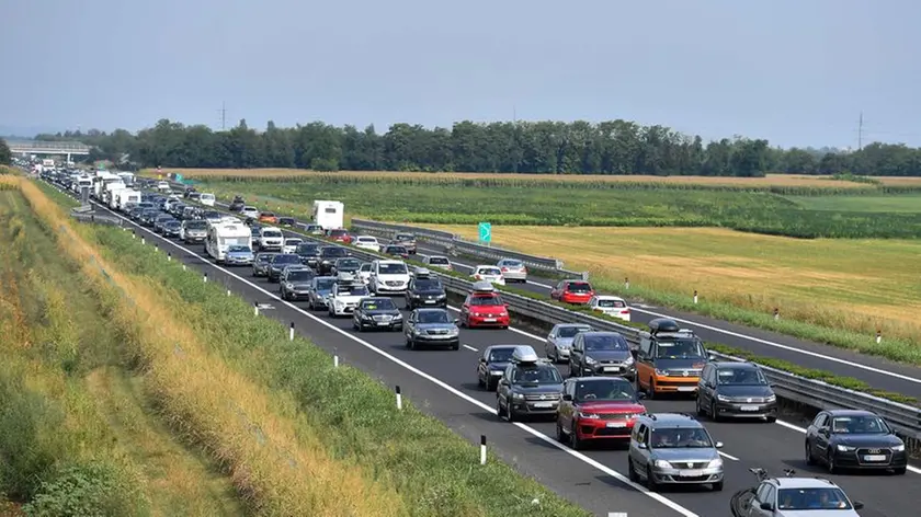 Il traffico sull'autostrada A4 in una foto di repertorio
