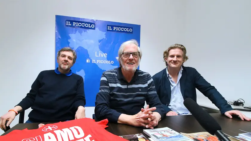 Al centro Sergio Tavcar, a sinistra Roberto Degrassi, a destra Raffaele Baldini