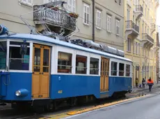 Lasorte Trieste 29/11/19 - Via Martiri della LibertÃ , Tram di Opicina fermato da Furgone Parcheggiato sui Binari