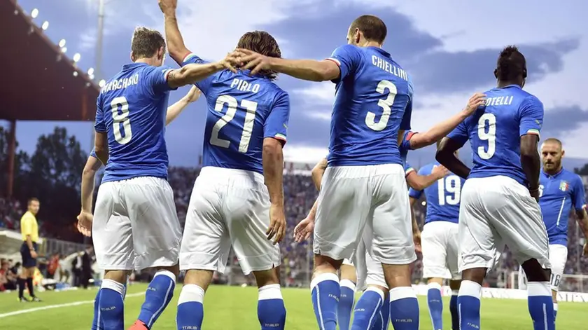 Foto Alfredo Falcone - LaPresse.04/06/2014 Perugia ( Italia).Sport Calcio.Italia - Lussemburgo.amichevole - Stadio Renato Curi di Perugia.Nella foto:.esultanza Italia.Photo Alfredo Falcone - LaPresse.04/06/2014 Perugia (Italy).Sport Soccer.Italia - Lussemburgo.Football friendly match - Renato Curi Stadium of Perugia.In the pic:Italy celebrates