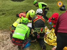 Le operazioni di soccorso dell'alpinista triestino