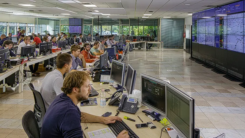la sala-controllo della sede triestina di Autamarocchi