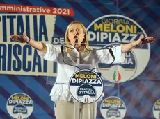 Meloni durante il comizio in Ponterosso nel 2021