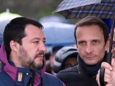 Il vicepremier e ministro dell'Interno Matteo Salvini (S) e il governatore del Friuli Venezia Giulia Massimilano Fedriga (D) alla cerimonia del giorno del Ricordo, Basovizza (Trieste), 10 febbraio 2019.ANSA/UFFICIO STAMPA MATTEO SALVINI +++ ANSA PROVIDES ACCESS TO THIS HANDOUT PHOTO TO BE USED SOLELY TO ILLUSTRATE NEWS REPORTING OR COMMENTARY ON THE FACTS OR EVENTS DEPICTED IN THIS IMAGE; NO ARCHIVING; NO LICENSING +++ . .