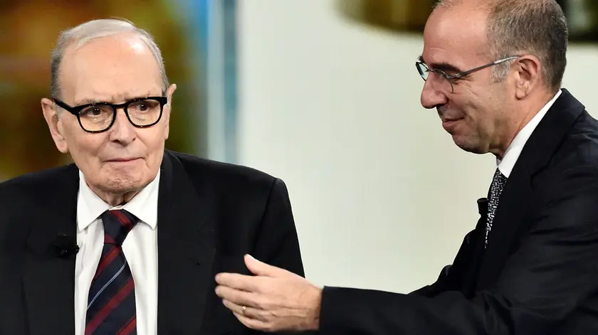 11/11/2018, Milano, trasmissione televisiva Che tempo che fa. Nella foto Ennio Morricone e Giuseppe Tornatore