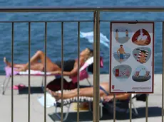 I nuovi cartelli anti-Covid a Barcola (Lasorte)