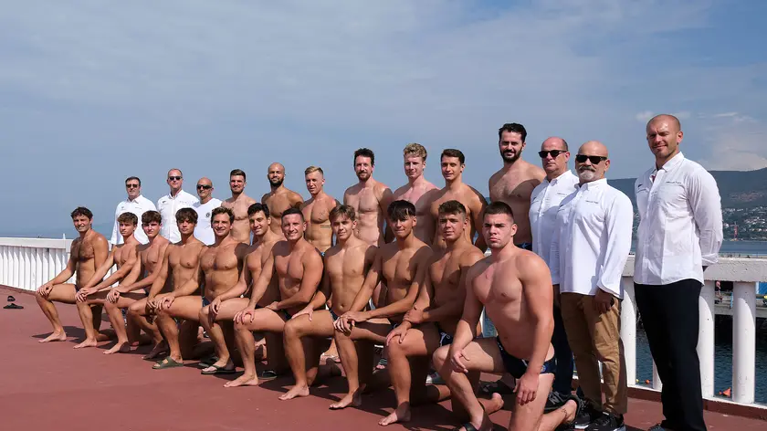 La squadra maschile della Pallanuoto Trieste (Foto Silvano)