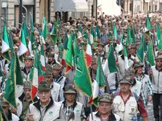 Un momento della sfilata degli alpini a Gorizia