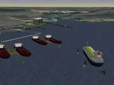 Il rendering del rigassificatore a Zaule di Gas Natural