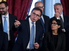 Italian Minister of the Regional Affairs Francesco Boccia with Italian Minister of Public Administration Fabiana Dadone during a new government swearing-in ceremony at the Quirinal Palace in Rome, Italy, 05 September 2019. ANSA/ANGELO CARCONI