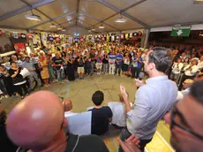 foto Bruni Trieste 01.09.2019 La protesta leghista tra sardoni e calicetti