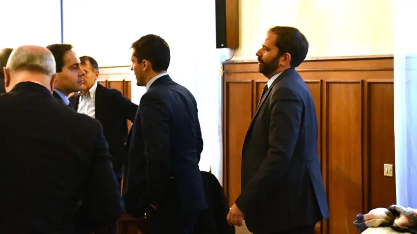 Alcuni momenti della giornata di ieri in tribunale (foto Francesco Bruni)