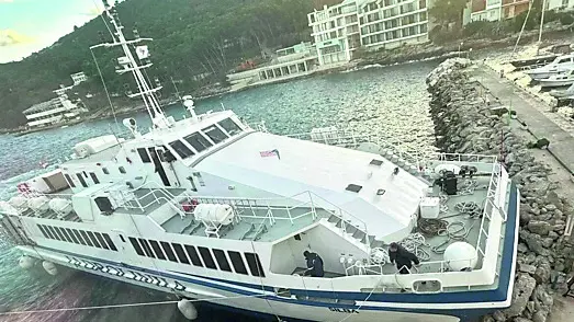 Il catamarano Silba dopo l’incidente Foto Slobodnadalmacija.hr