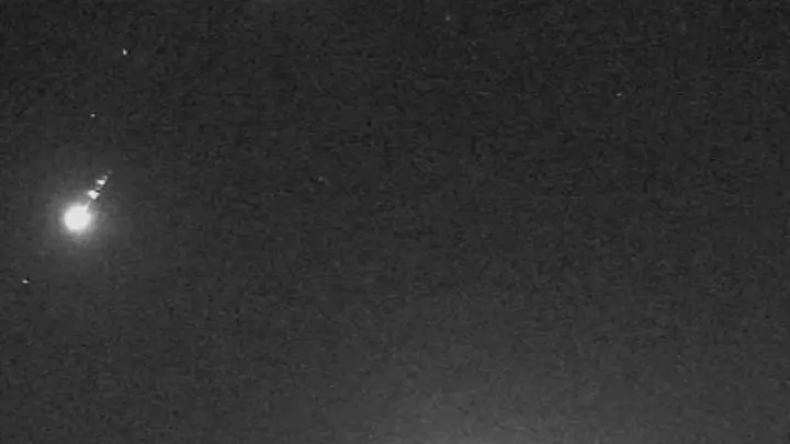 Un meteorite in una foto d'archivio
