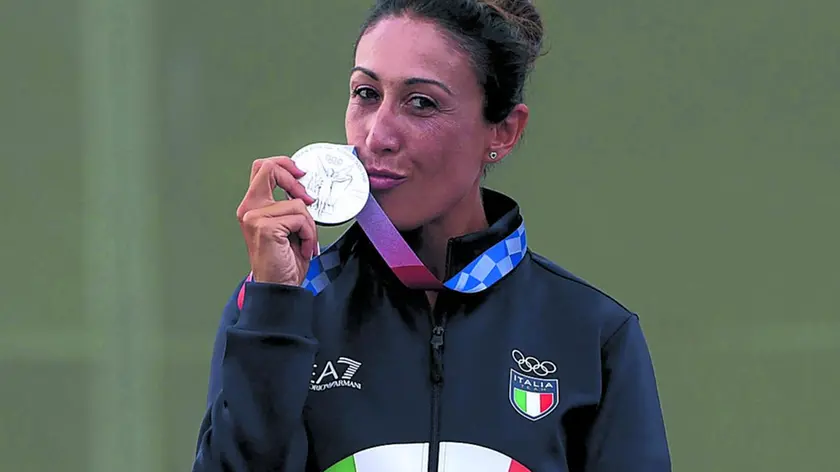 Diana Bacosi winner of silver medal for shooting discipline, 26 July 2021. ANSA/CIRO FUSCO