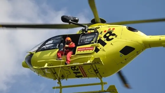 Un elicottero del 118 durante un servizio di soccorso