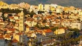 06 Jun 2014 --- Elevated view over the historic harbor city of Split, Split, Dalmatia, Croatia --- Image by © Douglas Pearson/Corbis