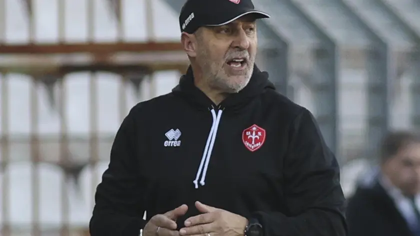 L’allenatore della Triestina Bordin a Fiorenzuola ha vinto il suo primo match (Foto Mariani/Lasorte)