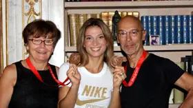 La campionessa con i genitori