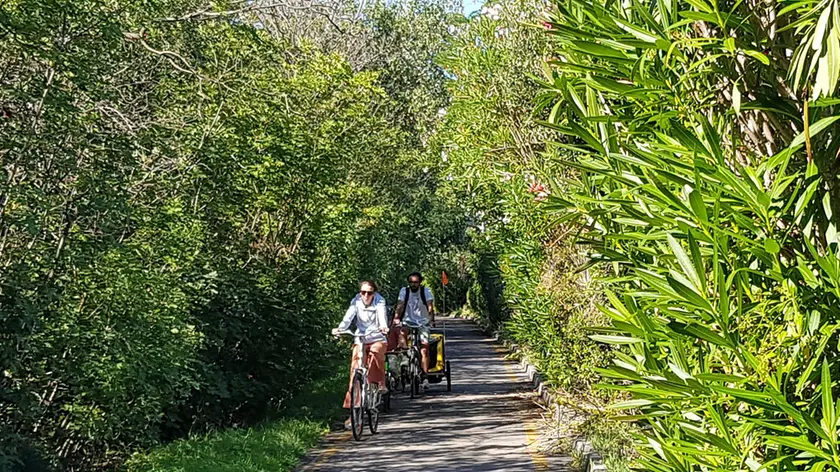 Nelle foto Boemo la situazione della ciclabile Grado-Monfalcone