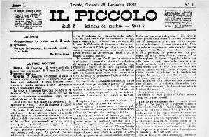 Il numero 1: la prima pagina del giornale uscito il 29 dicembre 1881