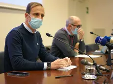 Fedriga e Riccardi durante la conferenza stampa (Silvano)