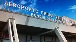 L'ingresso dell'aeroporto regionale di Ronchi dei Legionari