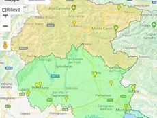 Figura 2 - Mappa con i superamenti dei livelli giornalieri di PM10 in Regione nella giornata del 28 marzo