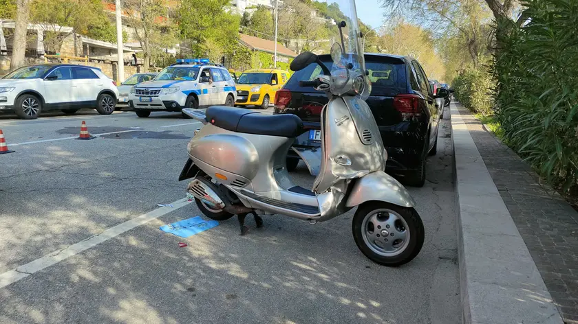 La Vespa coinvolta nello scontro (Lasorte)